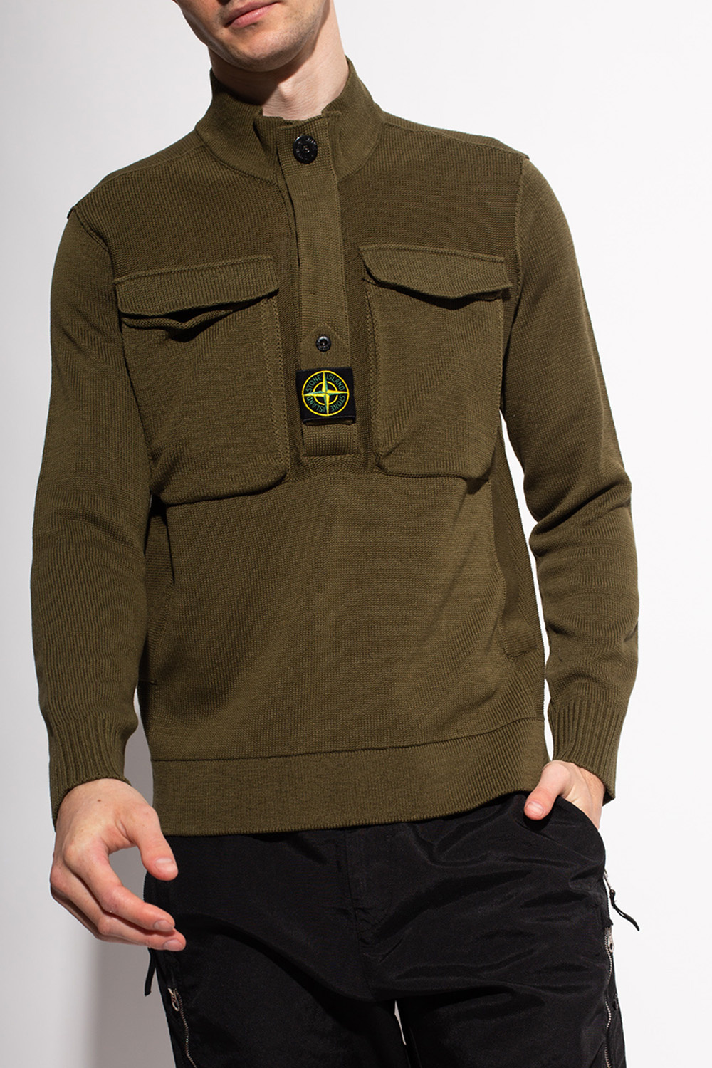 Stone Island Knitted cardigan with logo
